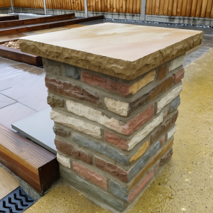 Multi Colour Sandstone Pillar Cap 600x600