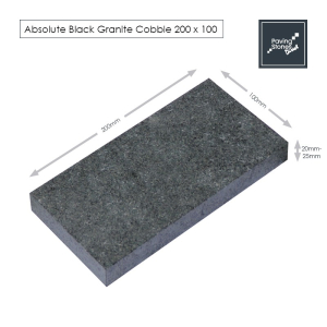 Sawn Black Granite Setts 200x100x20mm
