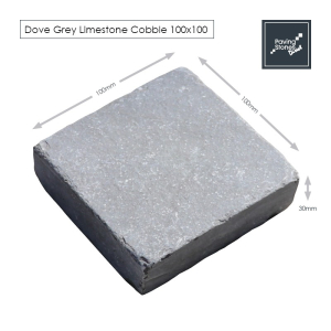 Dove Grey Limestone Cobbles 100x100