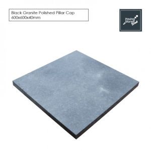 Polished Black Granite Pillar Cap 600x600x40